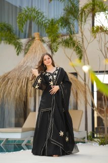 Heavenly Handmade Kurta Sharara Plazzo Set With Charkhi Gota Work