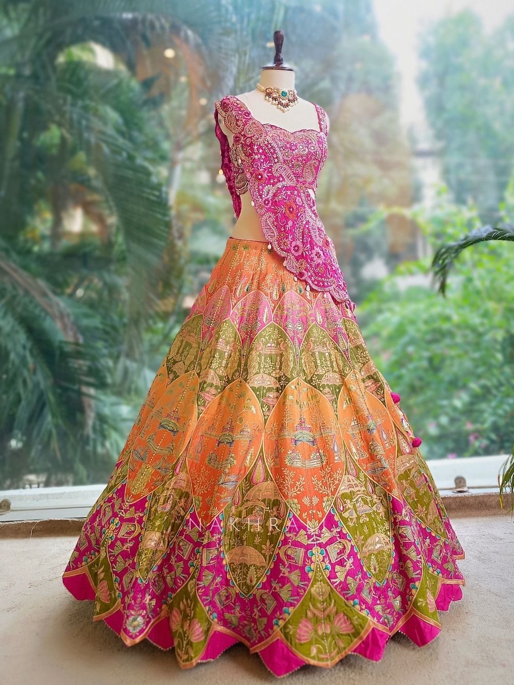 Women's Designer Multicolor Embroidered Lehenga Choli Set