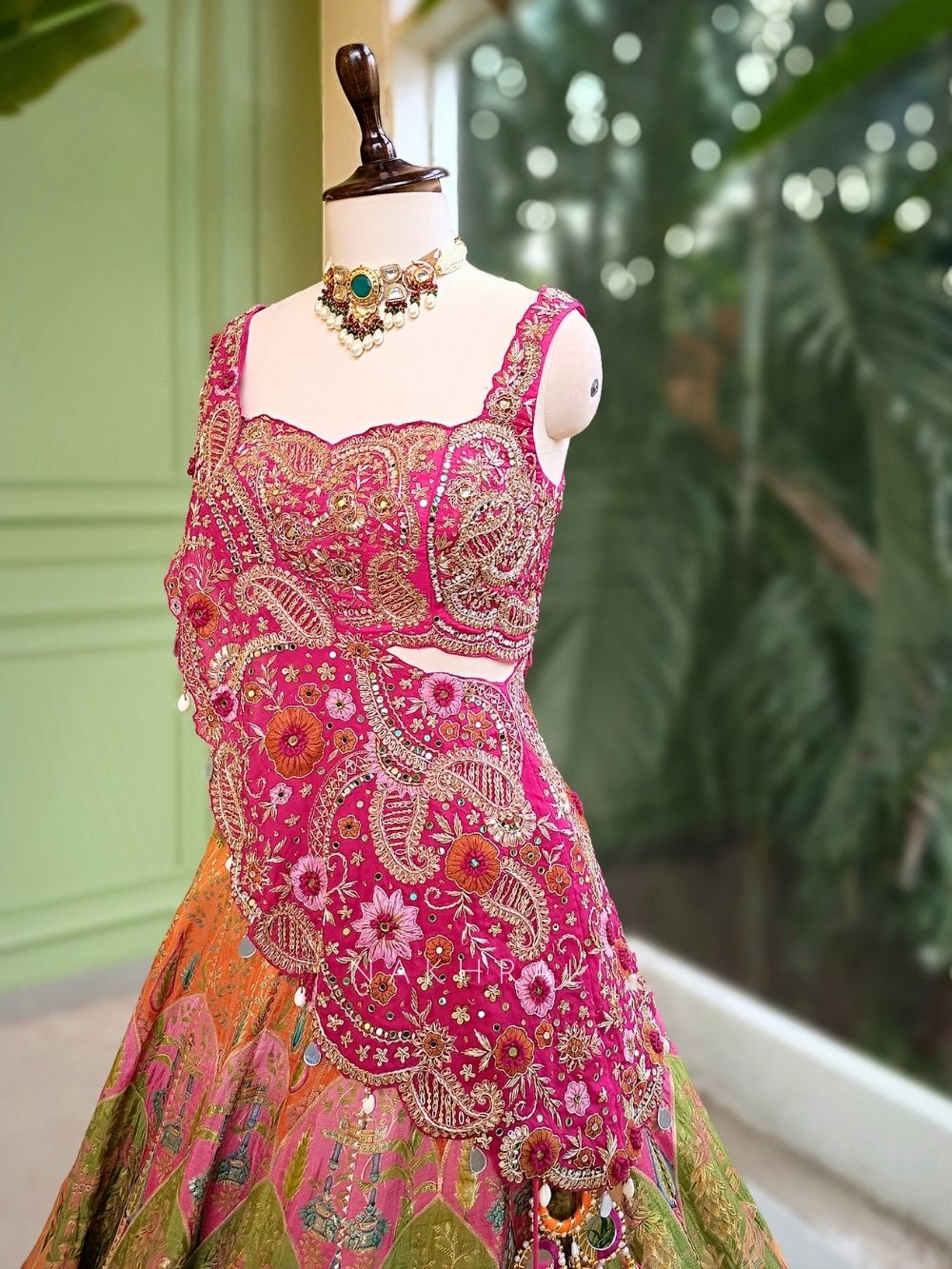 Women's Designer Multicolor Embroidered Lehenga Choli Set