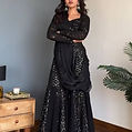 Georgette Sharara Set with Dupatta Thread Sequins Work Party Wear Ethnic Women
