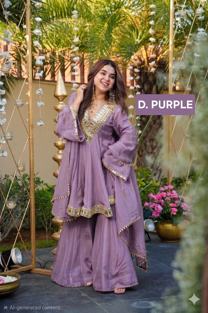Instagram's Most Viral Super Hit AliyaCut KEDIYA STYLE Real Mirror Work Plazzo Set