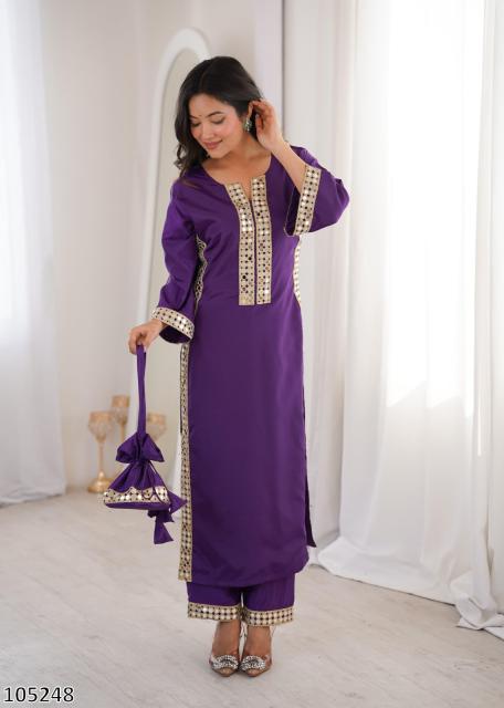 Women’s Designer Kurta Set with Elegant Embroidery & Straight Pants