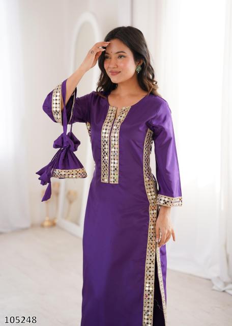 Women’s Designer Kurta Set with Elegant Embroidery & Straight Pants