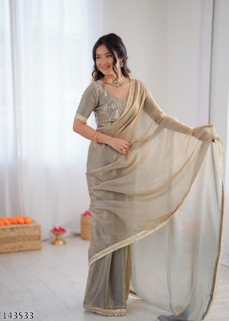 Designer Fancy Silk Saree for Women with Rich Pallu & Embellished Blouse