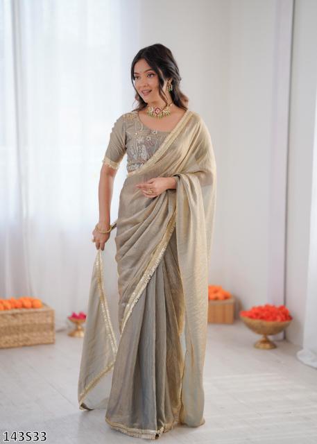 Designer Fancy Silk Saree for Women with Rich Pallu & Embellished Blouse