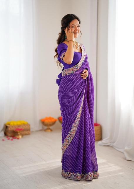 FAUX GEORGETTE DESIGNER BANDHANI SAREE