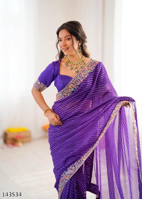 FAUX GEORGETTE DESIGNER BANDHANI SAREE