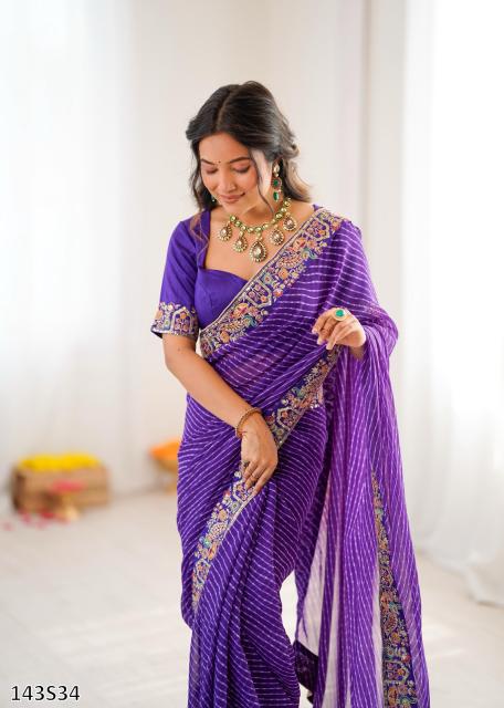 FAUX GEORGETTE DESIGNER BANDHANI SAREE