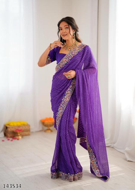 FAUX GEORGETTE DESIGNER BANDHANI SAREE