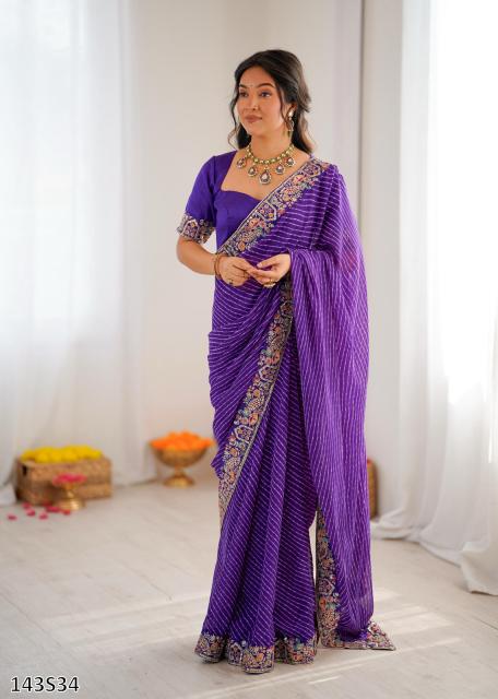 FAUX GEORGETTE DESIGNER BANDHANI SAREE