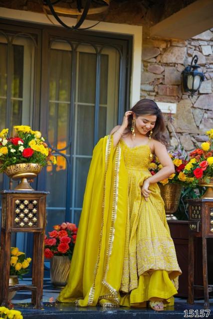 WEDDING HALDI SPECIAL DESIGNER ANARKALI GOWN SUIT