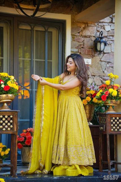 WEDDING HALDI SPECIAL DESIGNER ANARKALI GOWN SUIT