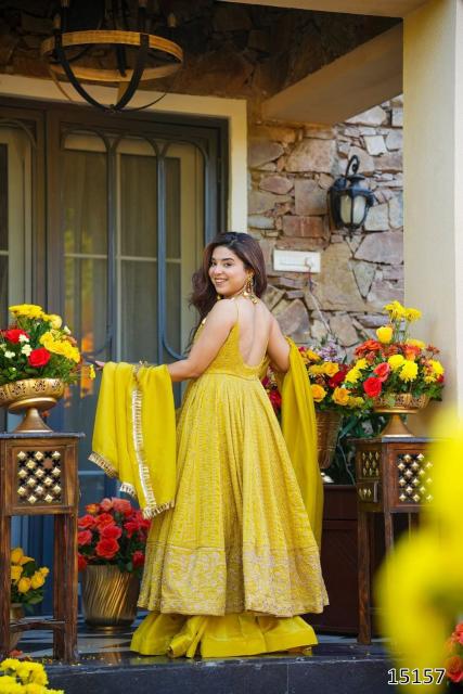 WEDDING HALDI SPECIAL DESIGNER ANARKALI GOWN SUIT