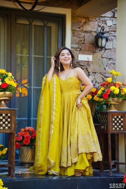 WEDDING HALDI SPECIAL DESIGNER ANARKALI GOWN SUIT