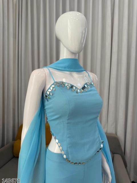 READYMADE DESIGNER MIRROR TOP SHARARA DUPATTA
