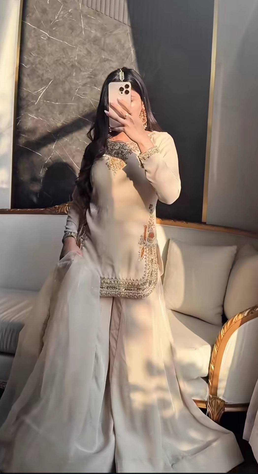 LATEST TRENDY DESIGNER WHITE PARTY WEAR SUIT