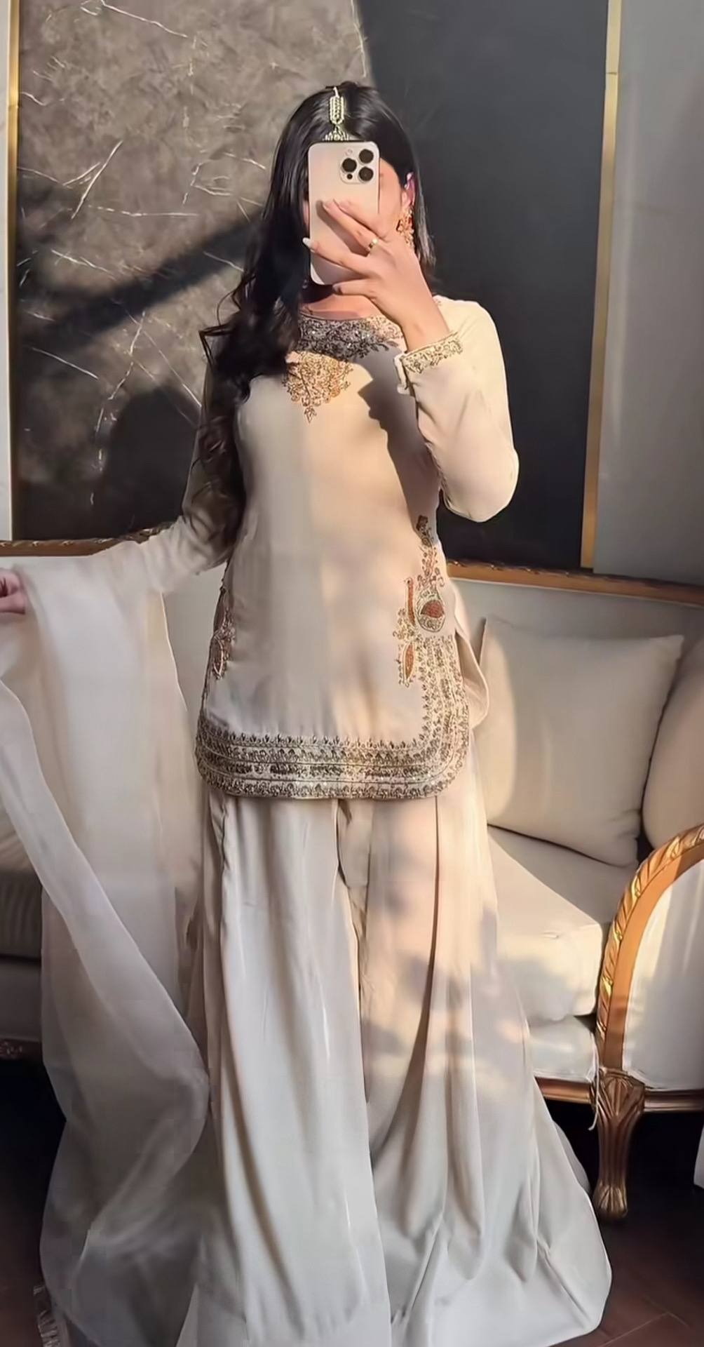 LATEST TRENDY DESIGNER WHITE PARTY WEAR SUIT
