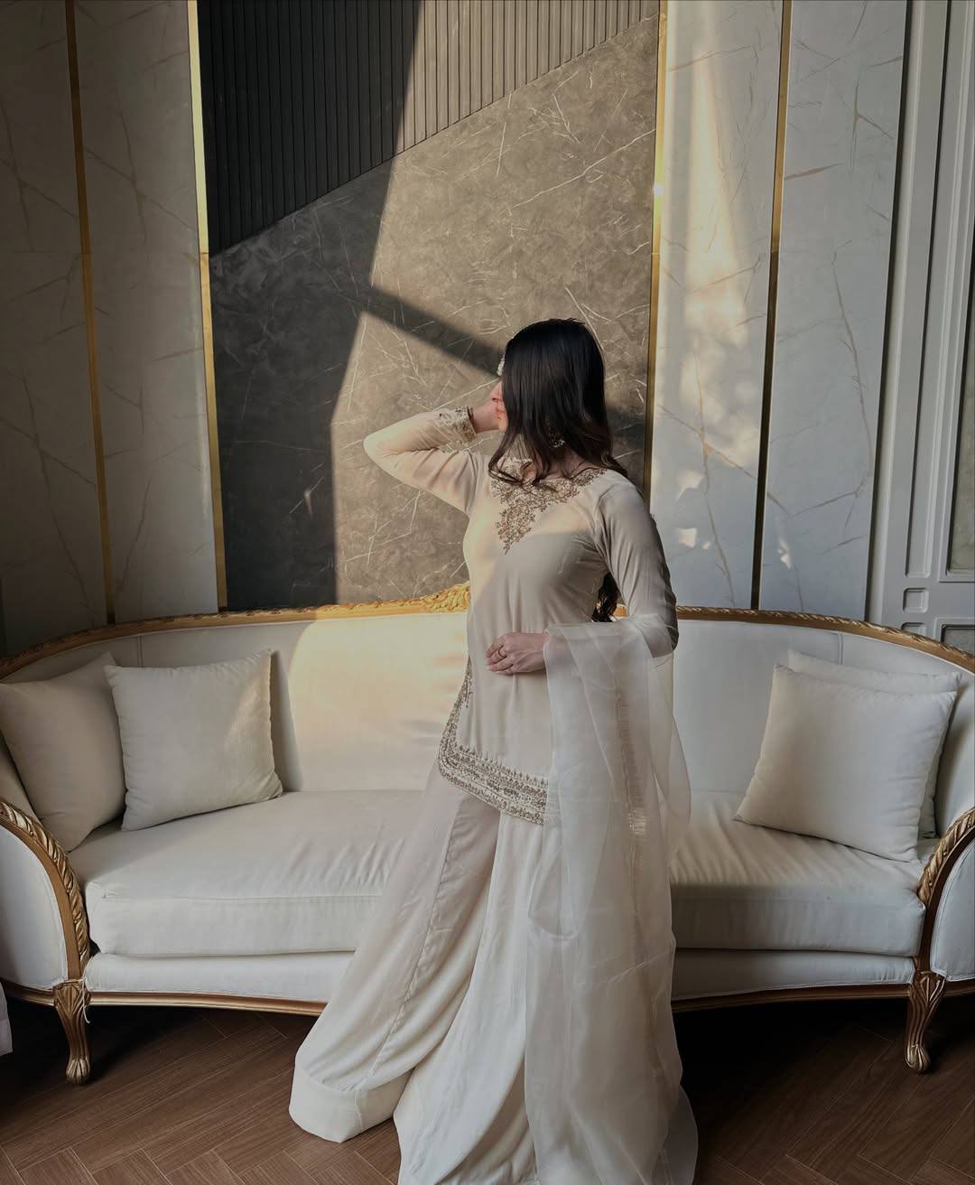LATEST TRENDY DESIGNER WHITE PARTY WEAR SUIT