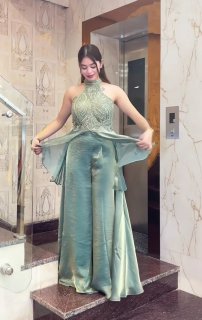 Halter Neck plazo Set for Wedding Party Wear Women