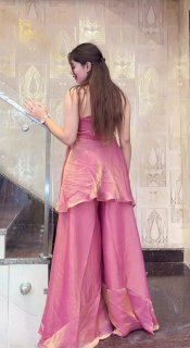Halter Neck plazo Set for Wedding Party Wear Women