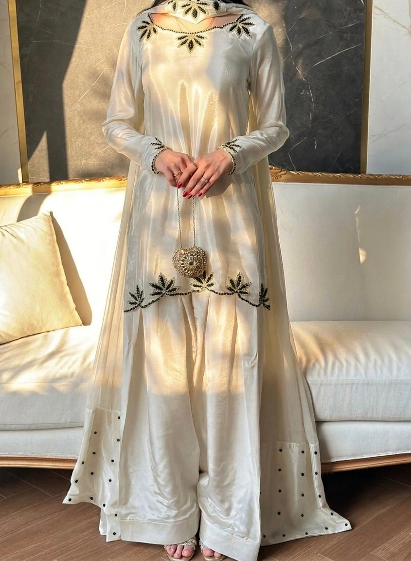 Đěsigner Party Wear Look Top With Farshi Salwar