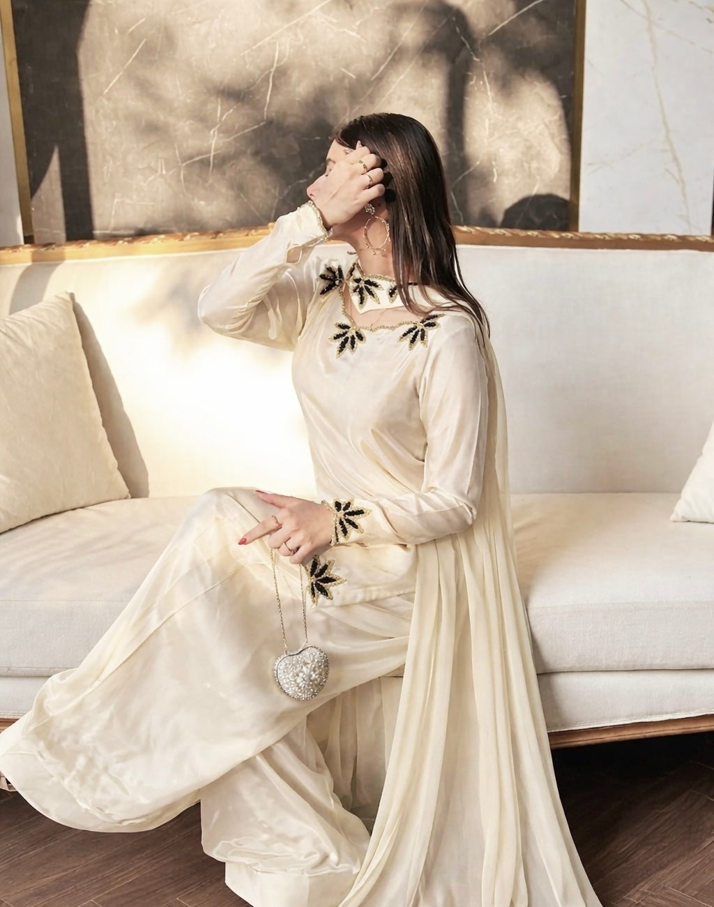 Đěsigner Party Wear Look Top With Farshi Salwar