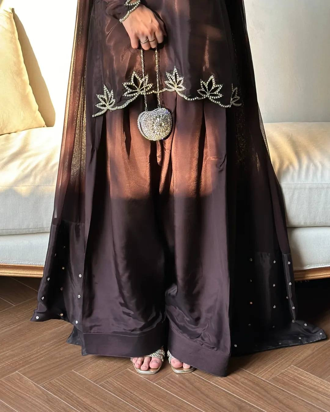 Đěsigner Party Wear Look Top With Farshi Salwar