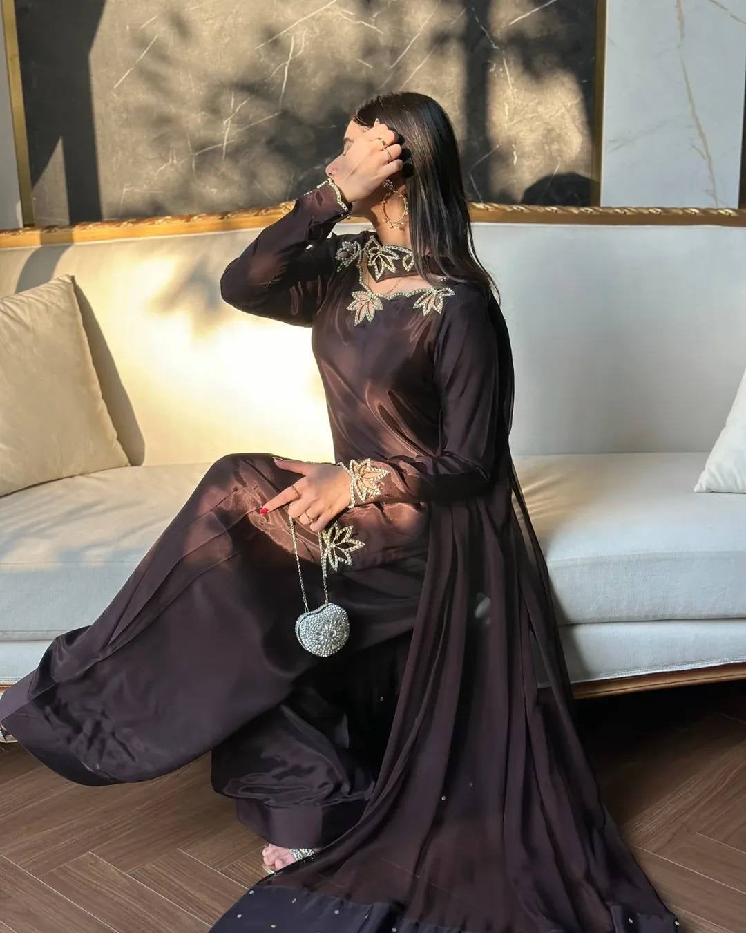 Đěsigner Party Wear Look Top With Farshi Salwar