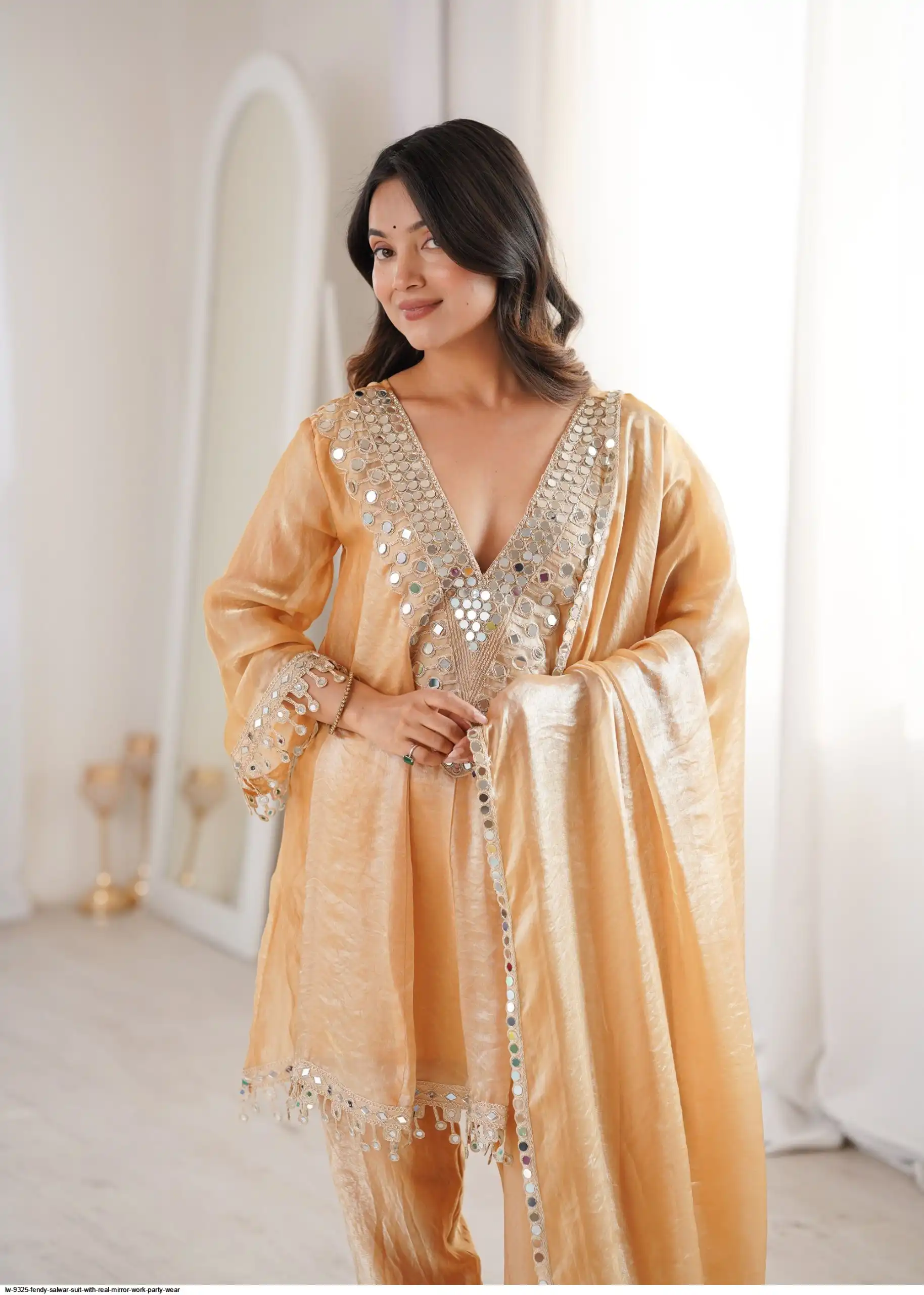 FENDY SALWAR SUIT WITH REAL MIRROR WORK PARTY WEAR