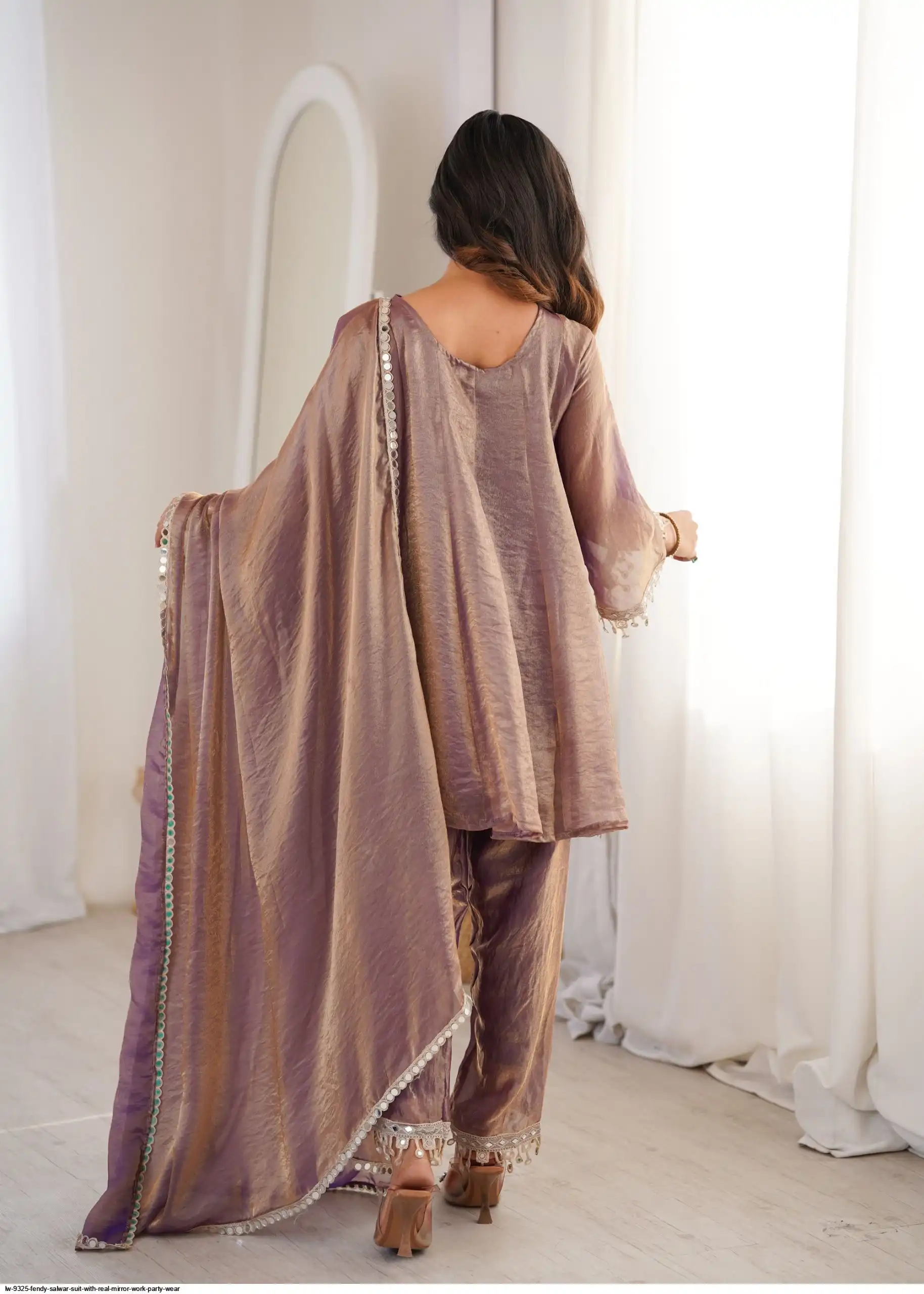 FENDY SALWAR SUIT WITH REAL MIRROR WORK PARTY WEAR