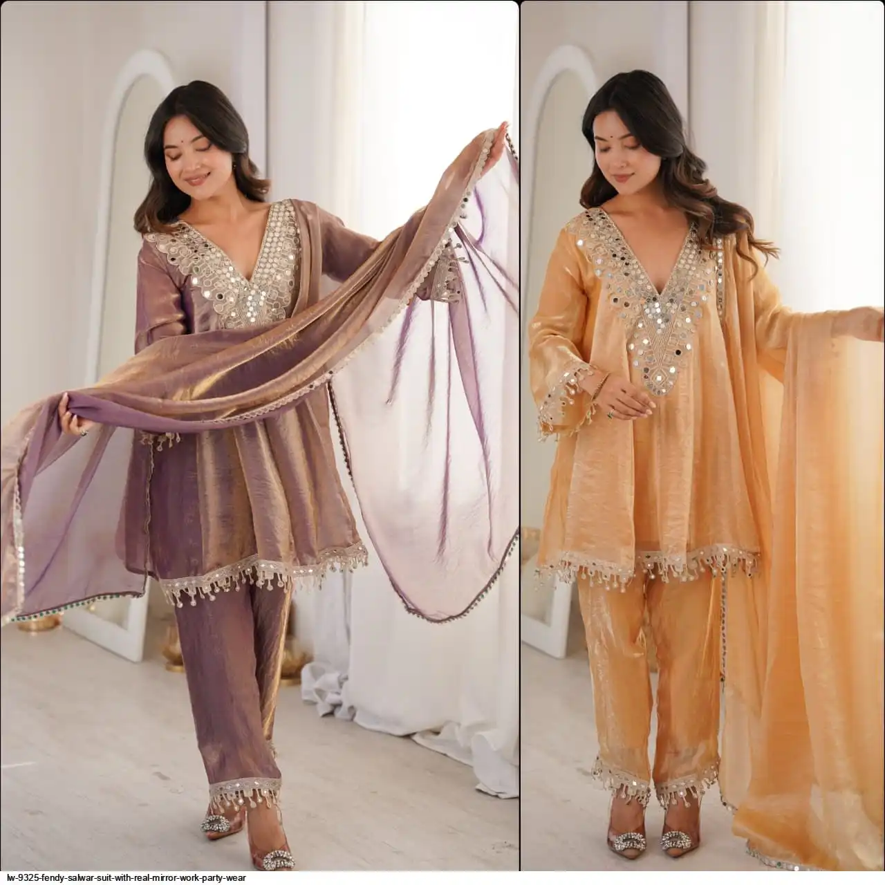 FENDY SALWAR SUIT WITH REAL MIRROR WORK PARTY WEAR