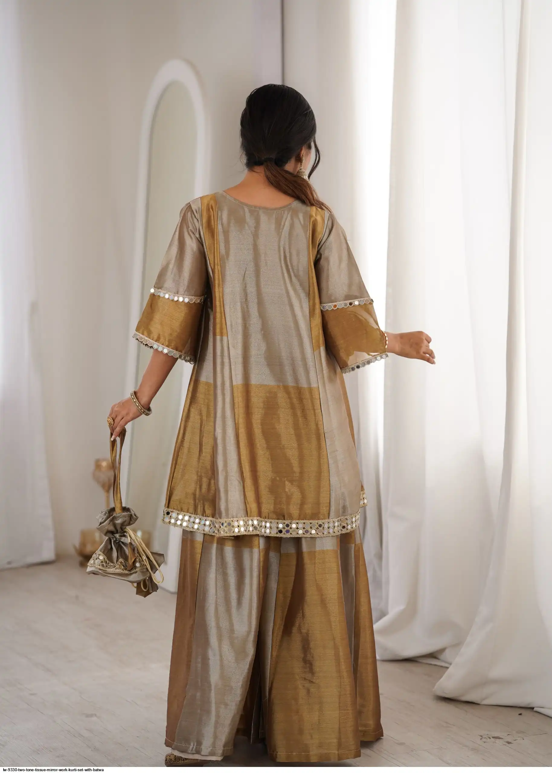 H O Fabrics with Real Mirror Embroidered work