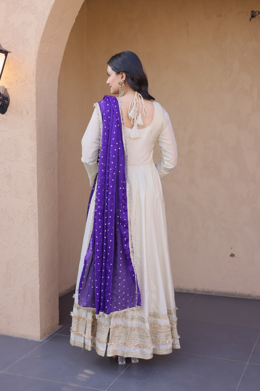 readymade cosmos with mirror work wholesale gown with dupatta