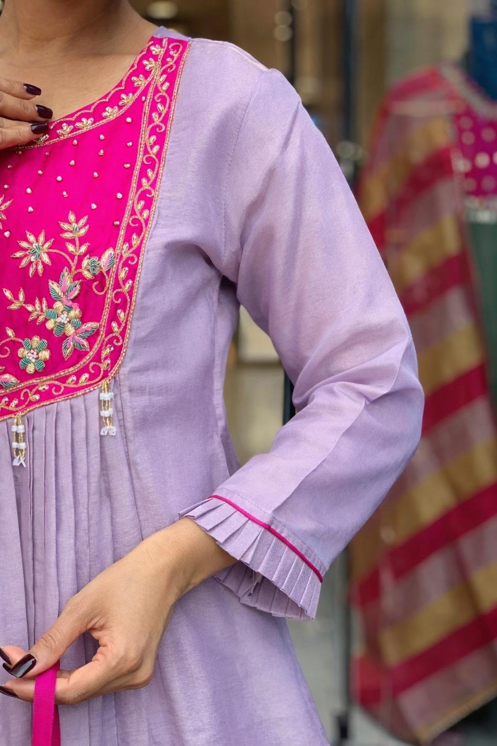 Premium Embroidered Sharara Cord Kurta Set